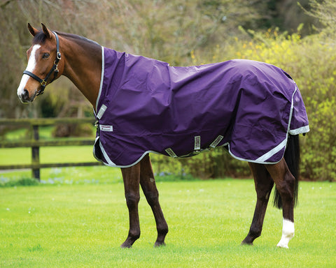 Horseware® Ireland Rambo® Wug Lite Turnout Sheet - Dark Purple/Silver / 66 - Turnout Sheets