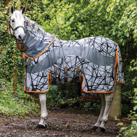 Horseware® Ireland Amigo® Camo Fly Sheet - Grey/Orange / 60 - Fly Sheets