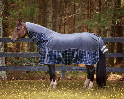 NorthWind™ Turnout Sheet - Charcoal Grey Plaid / 68 - Turnout Sheets