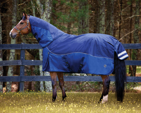 NorthWind™ Turnout Sheet - Navy/Navy Peony / 68 - Turnout Sheets