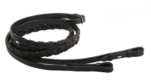 Tory Leather Company 5/8" x 72" Laced Reins with Hook Stud Ends