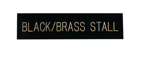 Rectangular Black & Brass Stall Plate - 1 or 2 lines