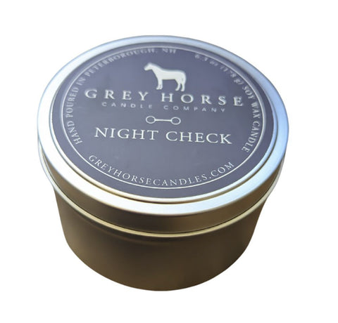 Grey Horse Candle Tin - Night Check - Novelty & Gifts