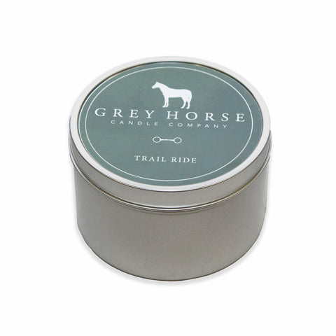 Grey Horse Candle Tin - Trail Ride - Novelty & Gifts