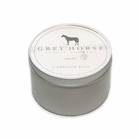 Grey Horse Candle Tin - Carriage Ride - Novelty & Gifts
