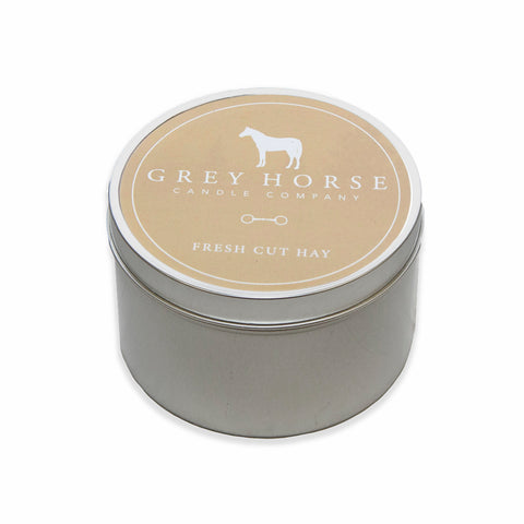 Grey Horse Candle Tin - Fresh Cut Hay - Novelty & Gifts