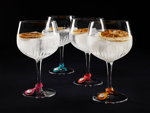 Bates Leather Wine Glass & Mug Marker Set of 6