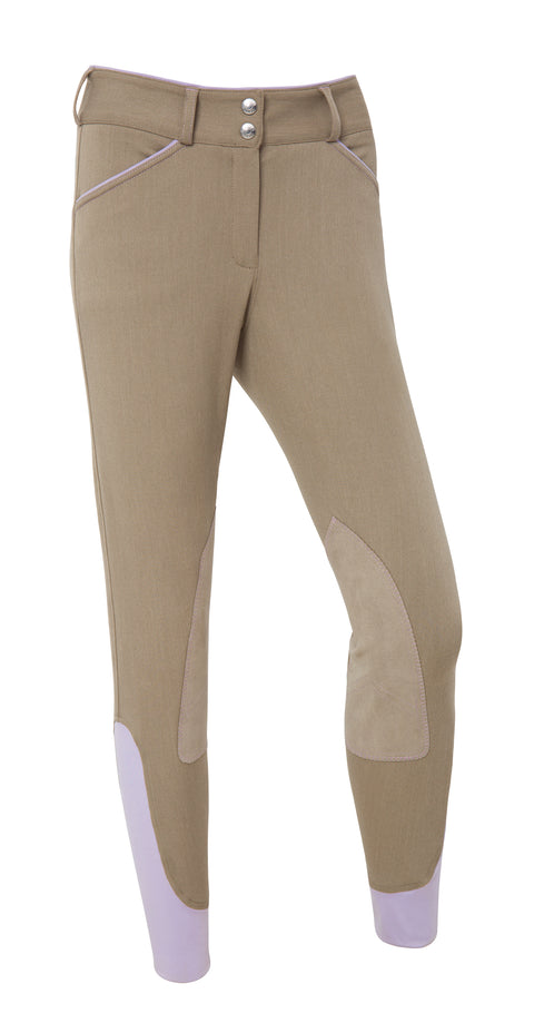 DS Ladies’ Wellesley Knee-Patch Breech - Fallen Rock/Pastel Lilac / 24 - Knee Patch Breeches