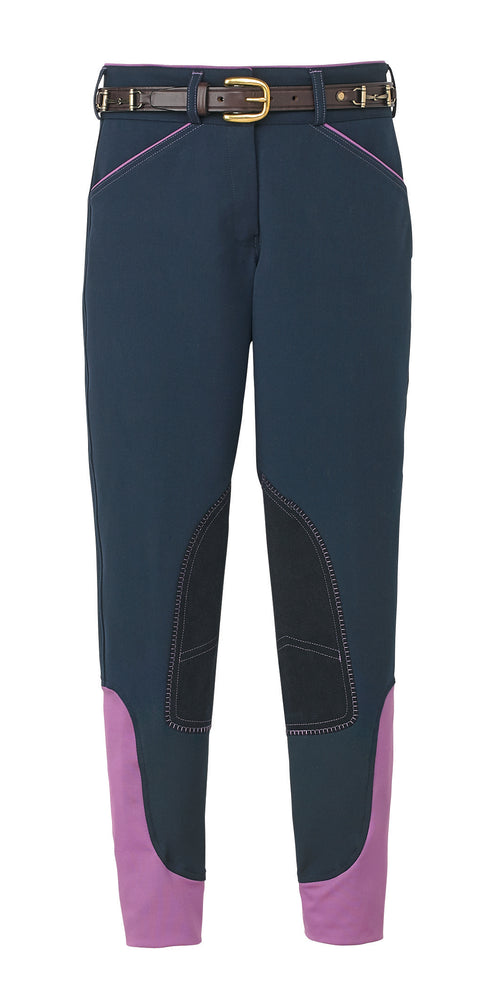 DS Ladies’ Wellesley Knee-Patch Breech - Eclipse Blue/Orchid / 22 - Knee Patch Breeches