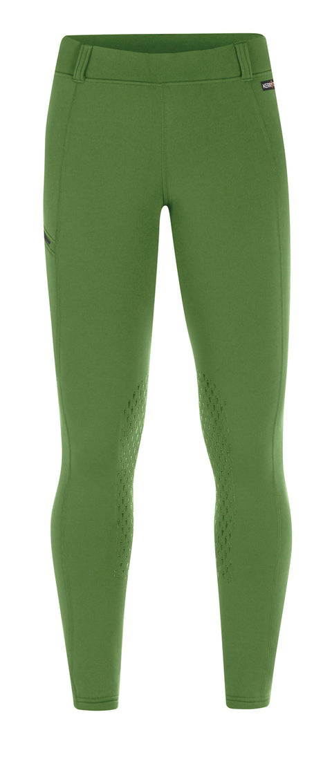 DS Exclusive Colors! Kerrits® Kids’ PowerStretch® Knee-Patch Pocket Tight - Leaf / Small - Childs Winter Breeches