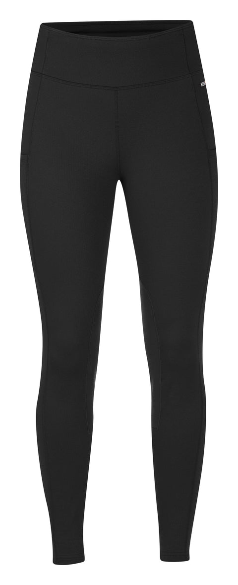 Kerrits® Ladies’ Fleece Lite II Knee-Patch Tight - Black / 1X - Winter Breeches