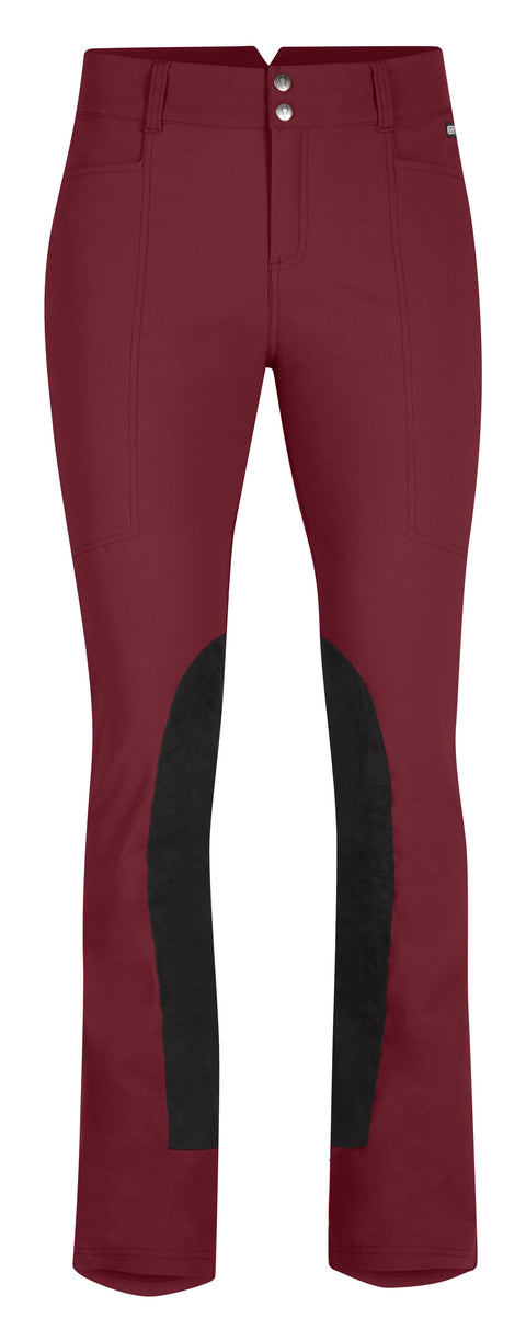 Kerrits® Ladies’ Dynamic Extended Knee-Patch Bootcut Riding Pant - Sangria / S-Tall - Knee Patch Breeches