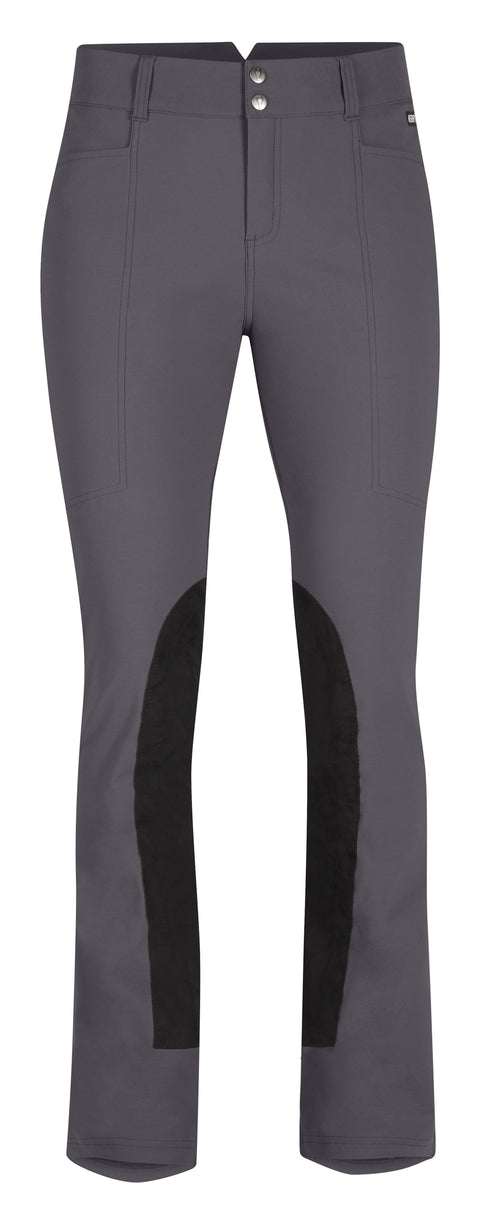 Kerrits® Ladies’ Dynamic Extended Knee-Patch Bootcut Riding Pant - Peppercorn / S-Tall - Knee Patch Breeches