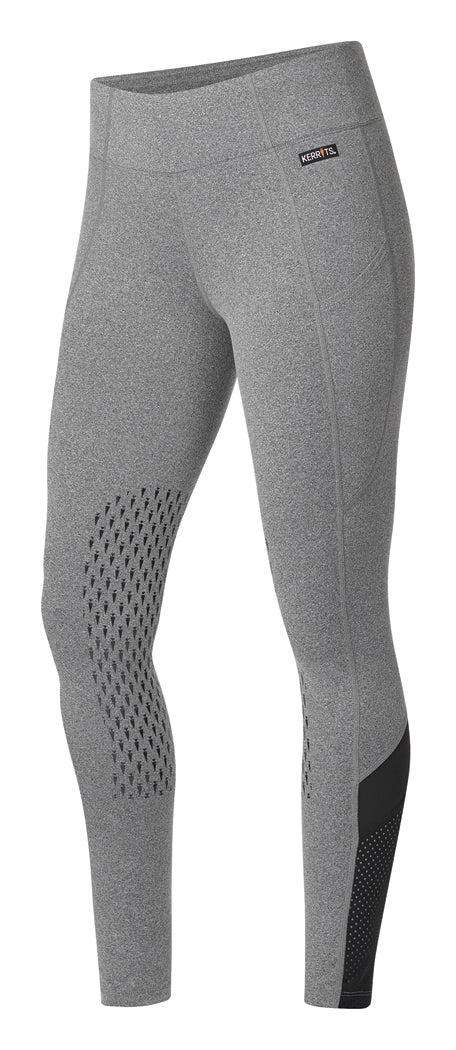Kerrits® Ladies’ Free Style Knee-Patch Pocket Tight - Charcoal Heather/Black / Xs - Tights