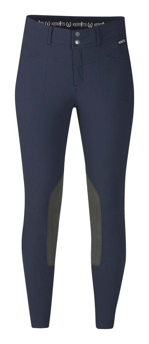 Kerrits® Ladies’ Petite Crossover II Knee-Patch Breech - Navy / 1X - Knee Patch Breeches