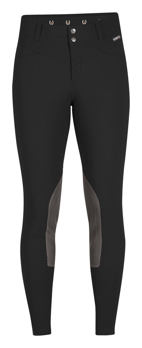 Kerrits® Ladies’ Petite Crossover II Knee-Patch Breech - Black / 1X - Knee Patch Breeches