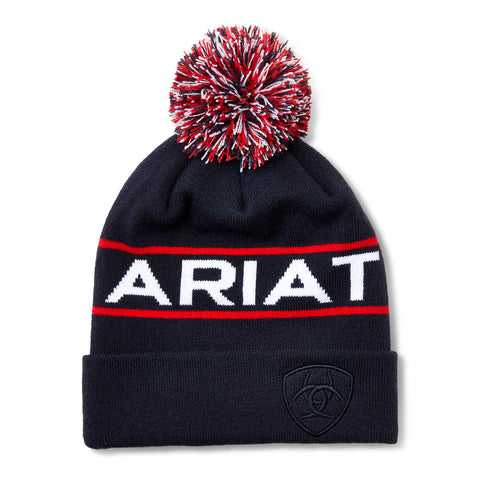 Ariat® Team Beanie - Navy/Red / One Size - Outerwear Accessories