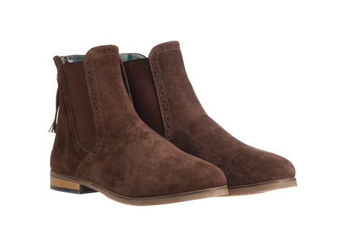 Dublin® Ladies’ Kalmar Short Suede Short Boots - Chocolate / 6 - Lifestyle Footwear