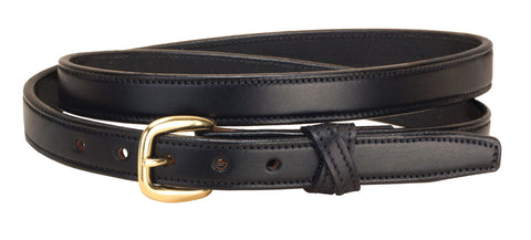 Tory Leather Crossed Keeper Belt with Brass Buckle