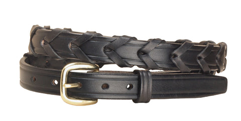Tory Leather ¾" Laced Belt with Brass Buckle
