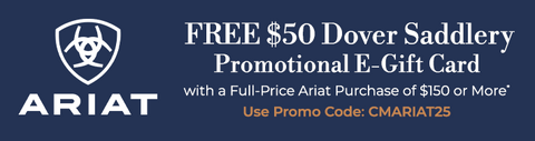 Ariat Logo - FREE $50 Dover Saddlery Promotional E-Gift Card with a Full-Price Ariat Purchase of $150 or More*! Use Promo Code: CMARIAT25