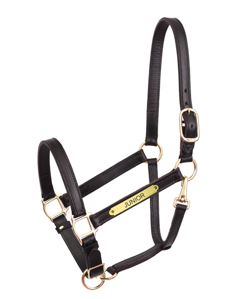 Perri’s® 1" Leather Turnout Halter with Nameplate