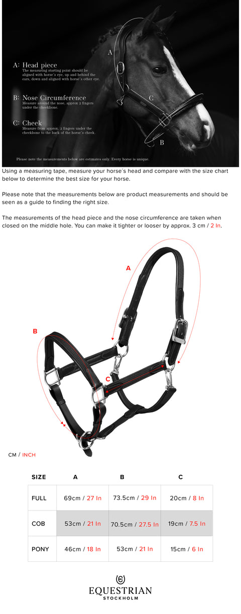 Equestrian Stockholm Anatomic Leather Halter