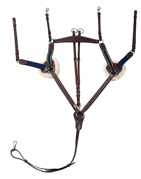 Henri de Rivel Pro 5-Point Elastic Breastplate Martingale with Running Attachment