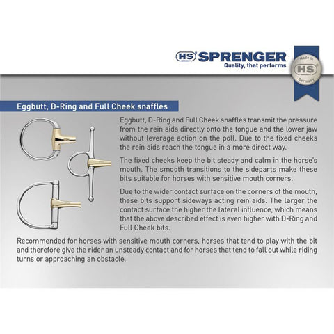 Herm Sprenger® Copper Plus Double-Jointed Eggbutt Snaffle Bit (16mm) - Bits