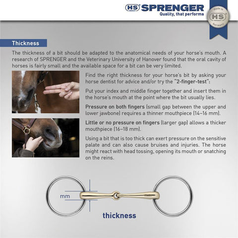 Herm Sprenger® Copper Plus Double-Jointed Eggbutt Snaffle Bit (16mm) - Bits