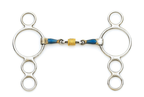 Centaur® Blue Steel Double-Jointed Disc 3-Ring Gag Bit