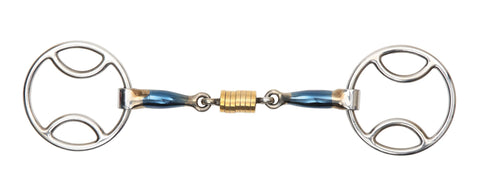 Shires Blue Sweet Iron Beval Bit with Roller Link