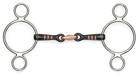 Shires Two-Ring Sweet Iron Gag with Raised Ribs