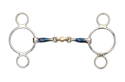 Shires Blue Sweet Iron Two-Ring Gag with Lozenge