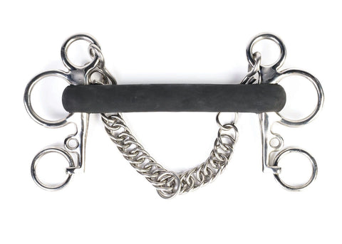 Shires Short Shank Rubber Mullen Mouth Pelham Bit