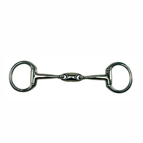 Metalab Double-Jointed Bradoon with Oval Link Eggbutt Snaffle-14mm