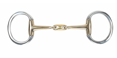Shires Brass Alloy Flat Ring Eggbutt Bit with Lozenge