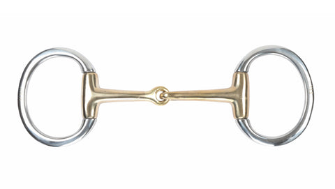 Shires Brass Alloy Flat Ring Jointed Eggbutt Bit