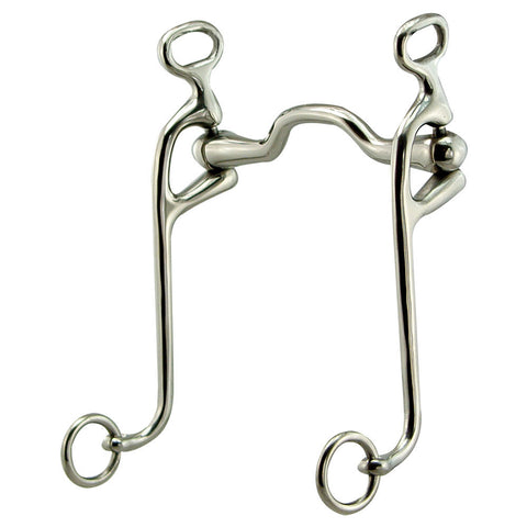 Stainless Steel Medium Port Loose Cheek Walking Horse Bit, 5" Mouth