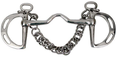 Showman® Stainless Steel Ported Mouth Slotted Kimberwick Bit