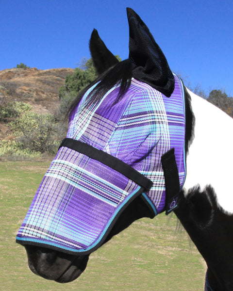 Kensington™ Signature Fly Mask with Removable Nose Mesh Ears & Forelock Opening - Lavender Mint / S-Yearling - Fly