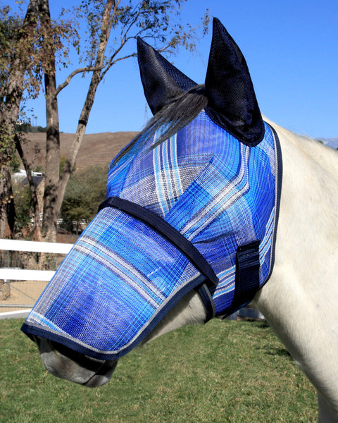 Kensington™ Signature Fly Mask with Removable Nose Mesh Ears & Forelock Opening - Kentucky Blue / S-Yearling - Fly