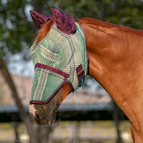 Kensington™ Signature Fly Mask with Removable Nose Mesh Ears & Forelock Opening - Imperial Jade / S-Yearling - Fly