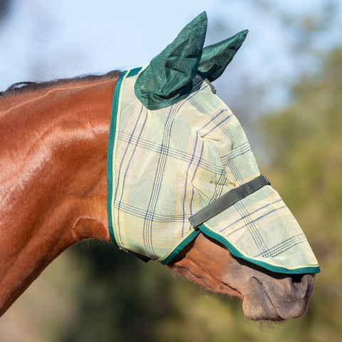 Kensington™ Signature Fly Mask with Removable Nose Mesh Ears & Forelock Opening - Mint Ice / M-Small Horse - Fly Masks