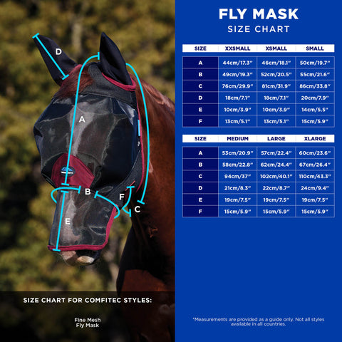 WeatherBeeta® ComFiTec™ Fine Mesh Fly Mask with Ears and Nose