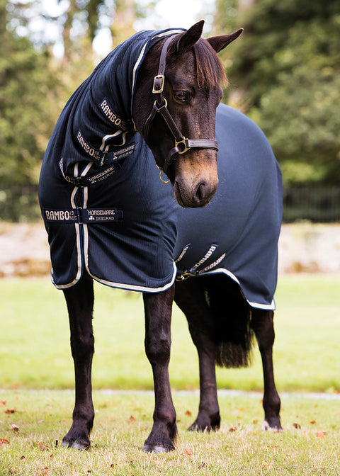 Horseware® Ireland Rambo® Dustbuster - Navy/Beige/Baby Blue/Navy / 51 - Fly Sheets