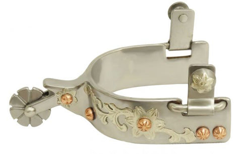 Showman® Ladies’ Stainless Steel Spurs with Copper Studs