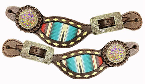 Showman® Ladies’ Southwest Serape Print Spur Straps