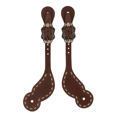 Weaver Leather® Men’s Buckstitch Spur Straps, Oiled Hermann Oak®, Dusk Collection