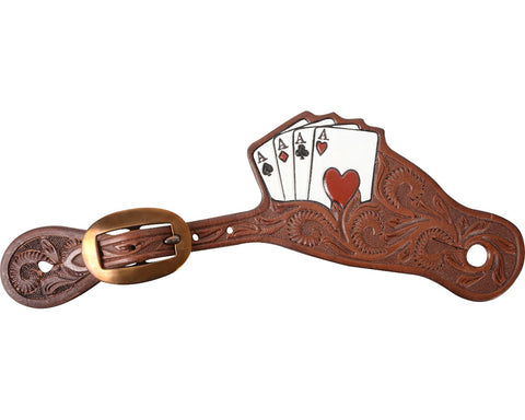 Martin Saddlery® Tombstone Spurstraps with Card Suit Tooling